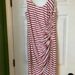 red and white striped dress